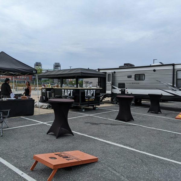 Professional tailgate set up for a Phillies baseball game presented by TAPT