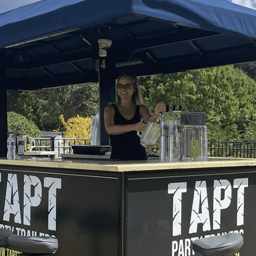 Mobile bartender pouring draft beer in Hillsborough, New Jersey